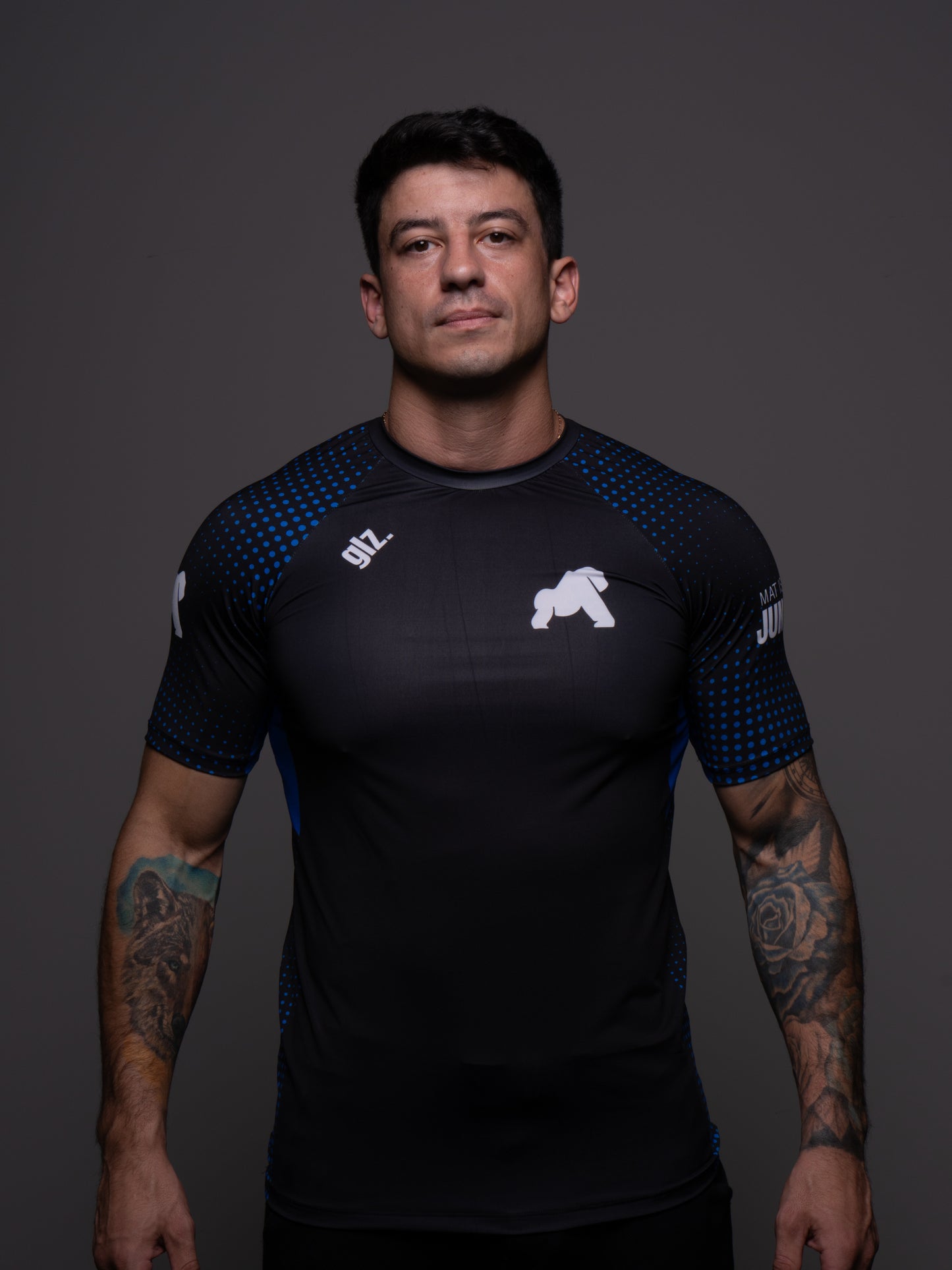 Rash Guard Competition Azul Gorilaz — Detalhe sublimado