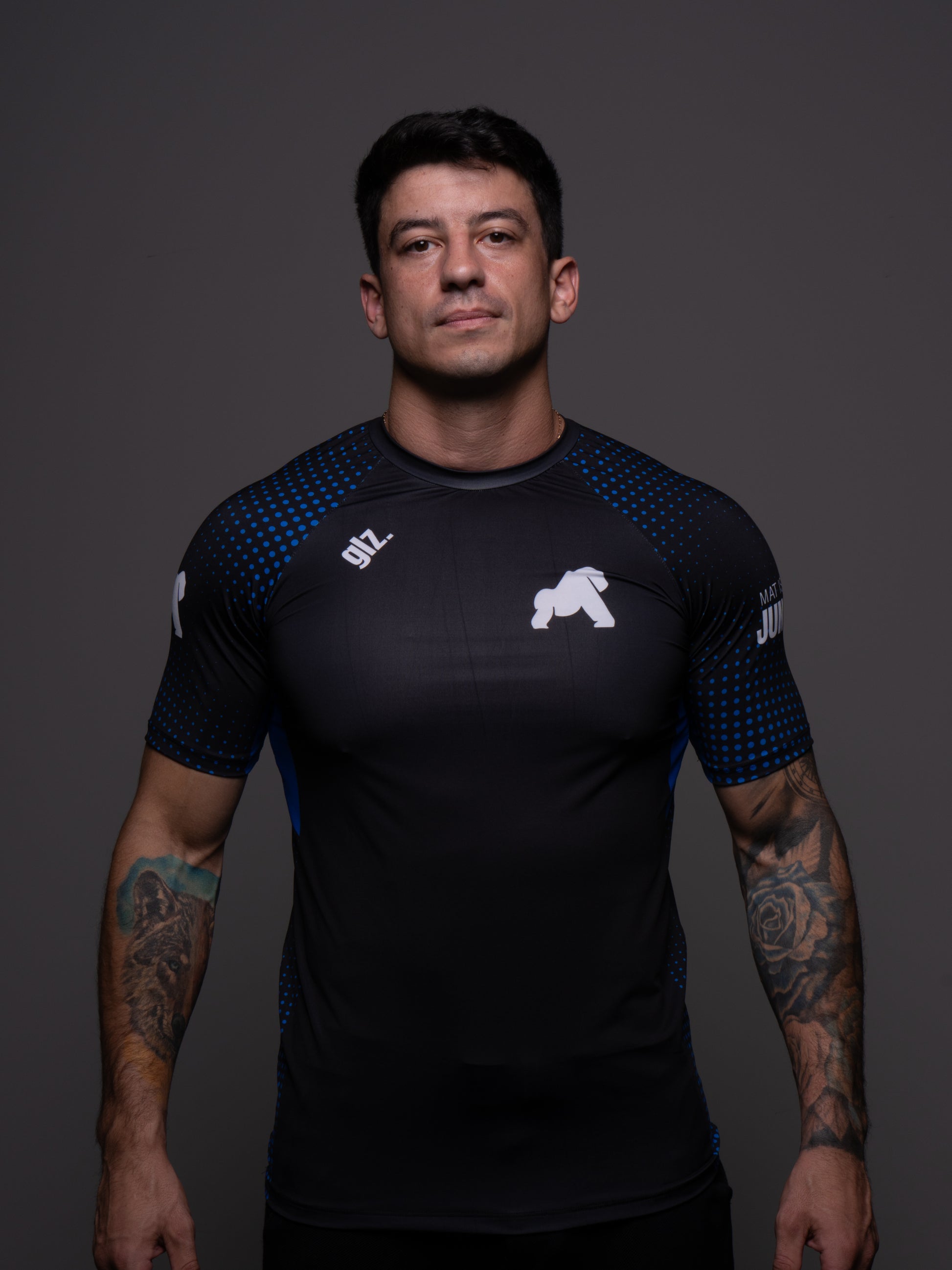 Rash Guard Competition Azul Gorilaz — Detalhe sublimado