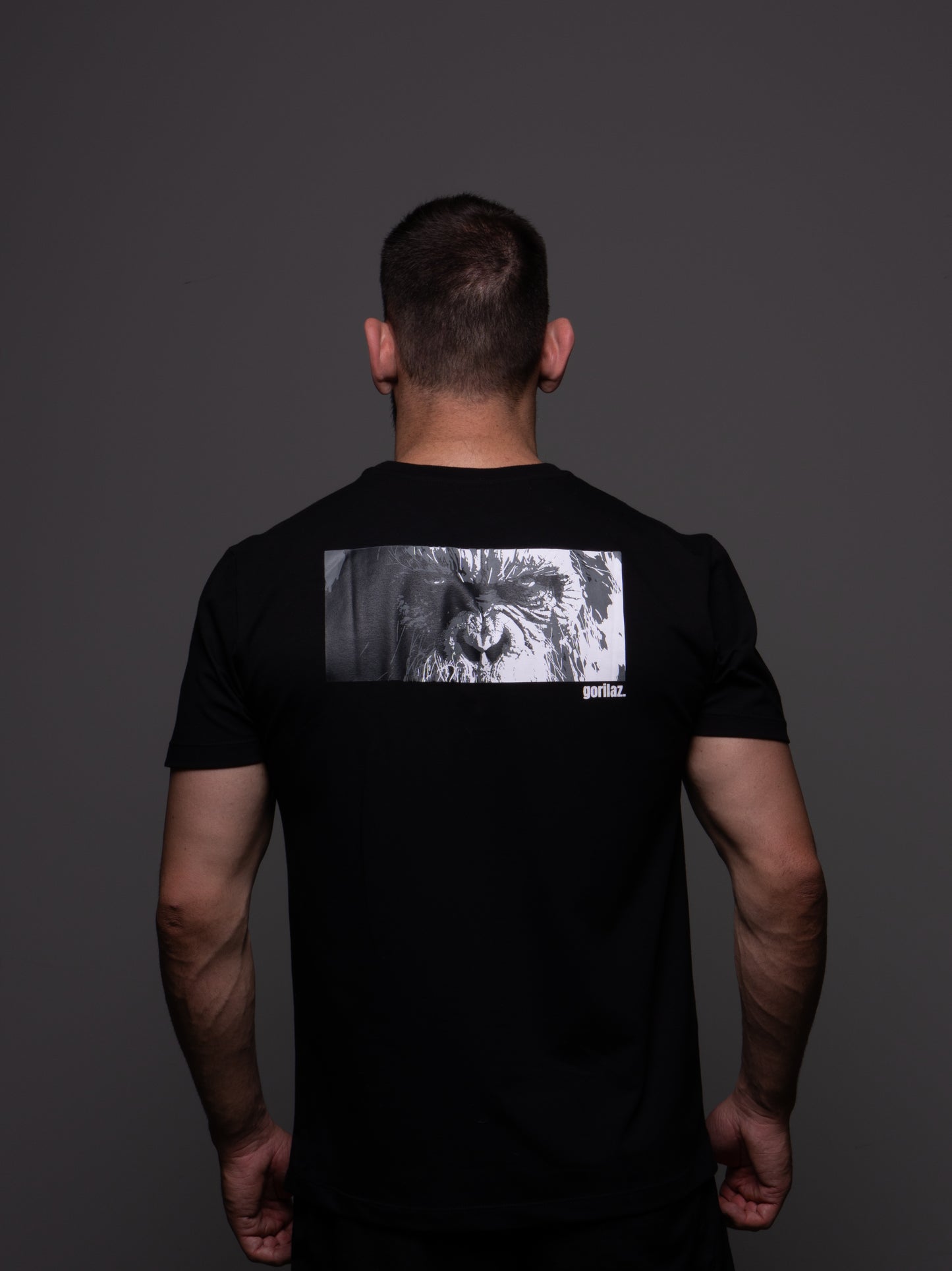 Camiseta GLZ Preta — Detalhe logo Gorilaz jiu-jitsu
