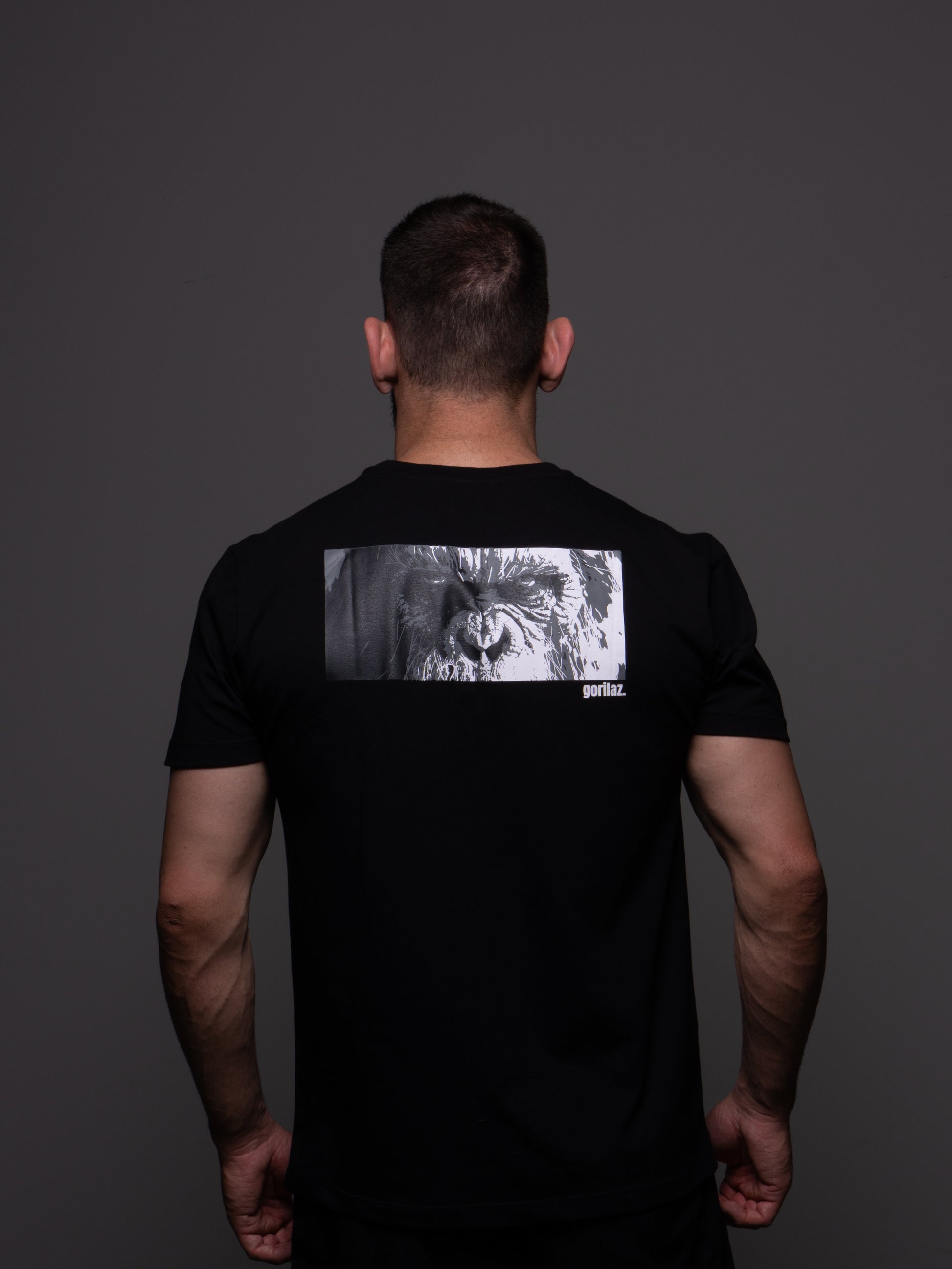 Camiseta GLZ Preta — Detalhe logo Gorilaz jiu-jitsu