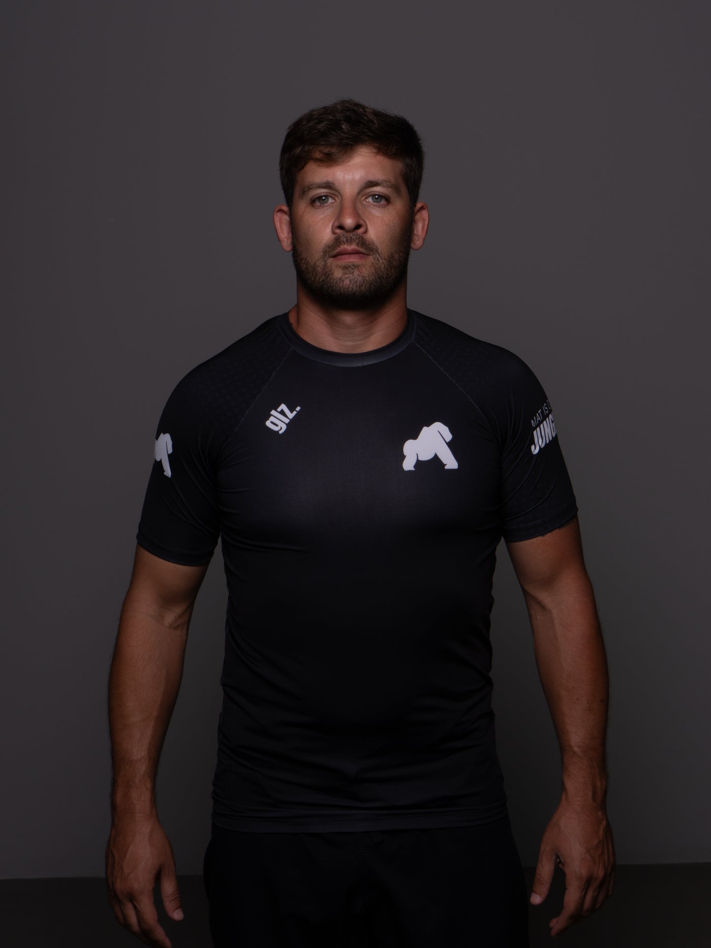 Rash Guard Competition Preta Gorilaz — Detalhe sublimado