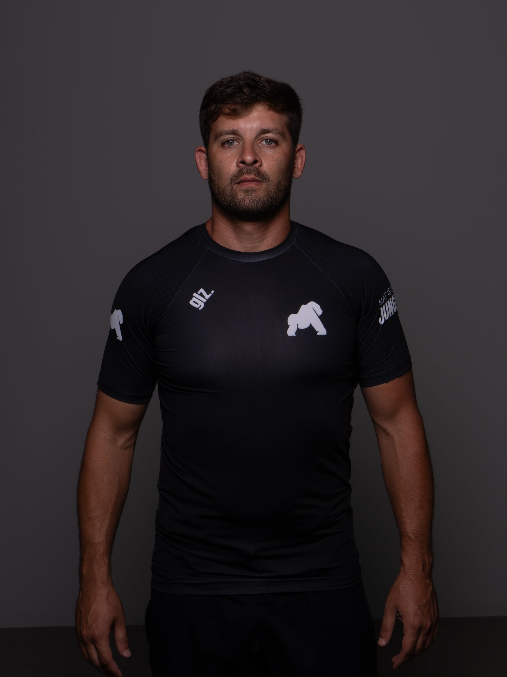 Rash Guard Competition Preta Gorilaz — Detalhe sublimado