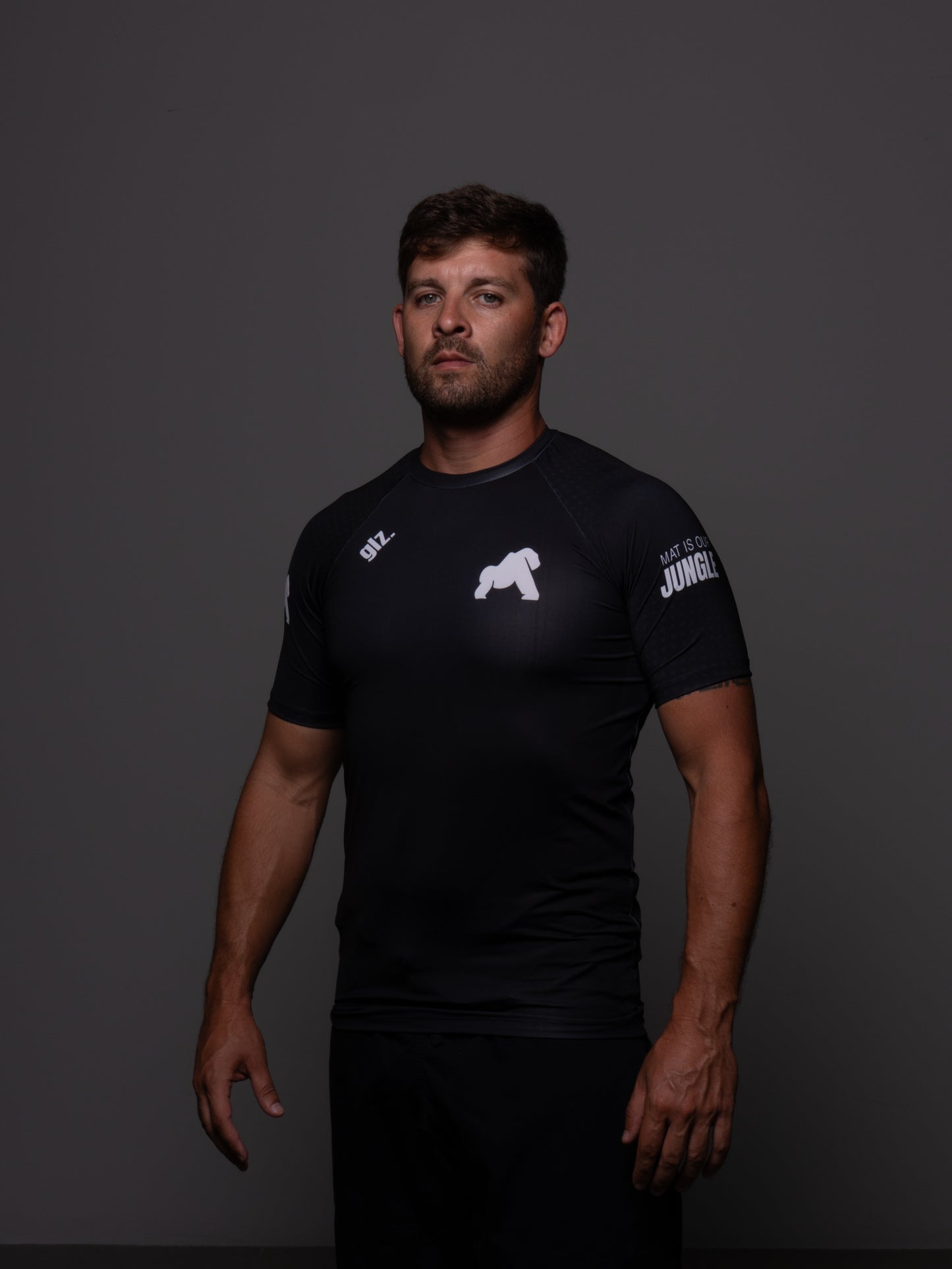 Rash Guard Gorilaz Competition Preta — Frente BJJ faixa preta