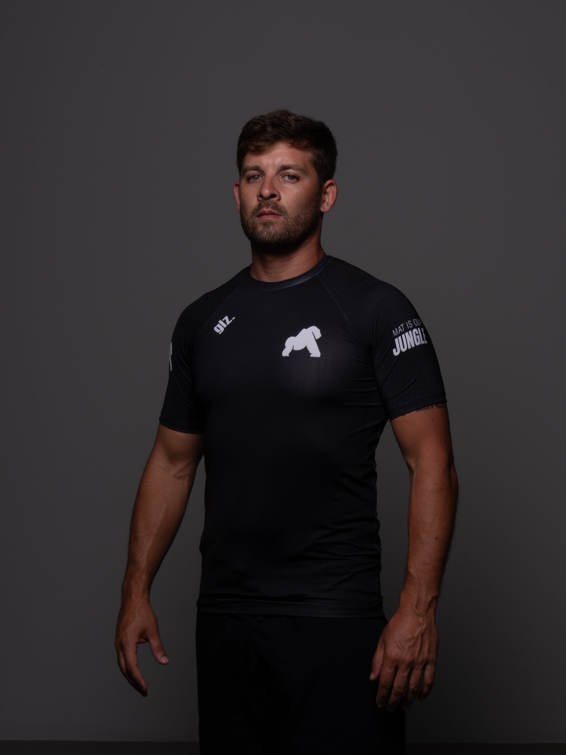 Rash Guard Gorilaz Competition Preta — Frente BJJ faixa preta