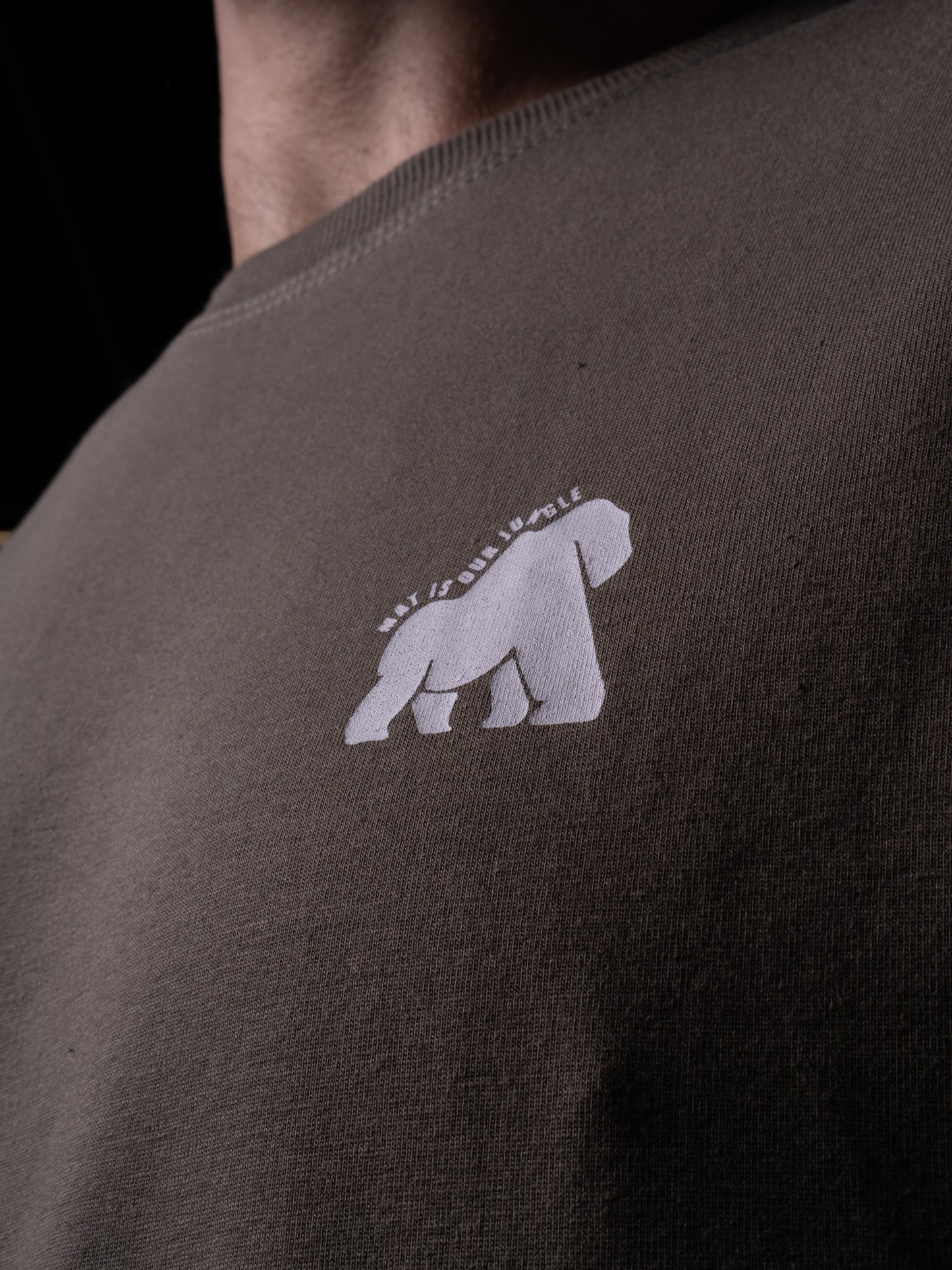Camiseta GLZ Café — Detalhe estampa jiu-jitsu